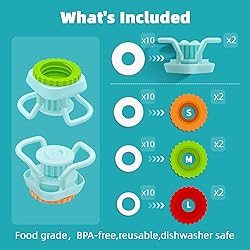 2-Pack Bottle Emptying Cap Kit with 3