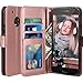 LK Case for Moto G5 Plus, Luxury PU Leather Wallet Flip Protective Case Cover with Card Slots and Stand for Motorola Moto G Plus (5th Generation) - Rose Gold