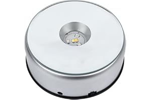 LED Light Base for Crystal Seven Color Changing Rotating Display Stand with LED Light for Crystal Photo Cube Glass Art NO Bat