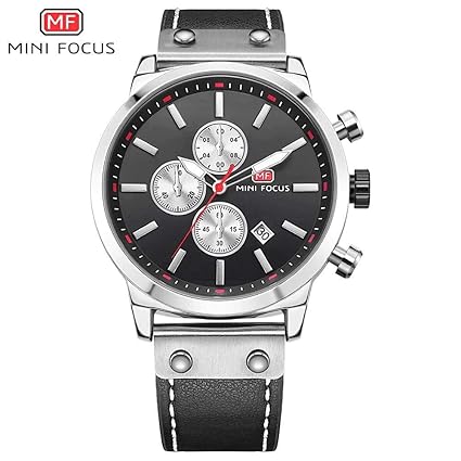 Mini Focus Luxury Mens Watch,Top Brand Dual Quartz Watch,Chronograph Casual Fashion Waterproof Stainless Steel Back Male Wristwatch MF0110G.02