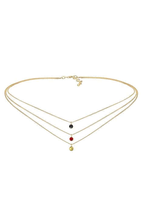 Elli Damen-Kette mit Anhänger Solitär- Layer Choker