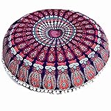 Mandala Floor Indian Peacock Pillow Cover Hippie