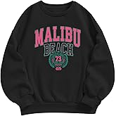Sulayesh Cute Preppy Letter Graphic Sweatshirts for Teen Girls Oversized Aesthetic Hoodies Crewneck Long Sleeve Pullover Tops