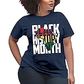Qskall Black History Month Shirt for Women Africa Map Tshirt African-American Tee Shirts