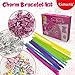 Kidtastic Bracelet Kit Set of 12, Jewelry Making Set Arts and Crafts for Girls, No Mess, No Glue, No Tools, Friendship Bracelets Maker with Letters, Flowers, Charms