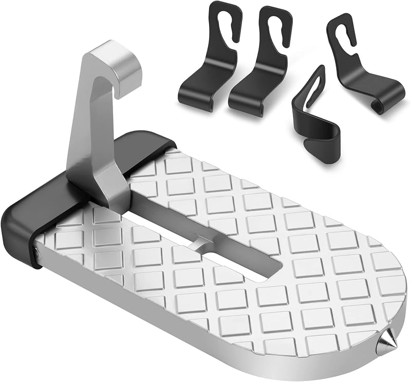 URAQT Car Door Pedal Foldable Roof-Rack Foot Pedal Ladder 250kg Grey