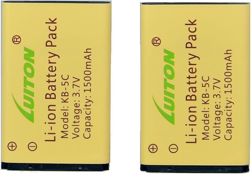 LUITON KB-5C Li-ion Battery Pack for LT-316 TIDRADIO TD-M8 Retevis RT22 Zastone X6 WLN KD-C1 Zeadio ZS-B1 DC 3.7V, 1500mAh (2 Packs)