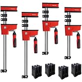 BESSEY KREK2440 K Body REVO Clamp Kit, 2 x 24 In., 2 x 40 In. and 1 set of KP Blocks - 1700 lbs Nominal Clamping Force. Spreader, and Woodworking Accessories - Clamps and Tools for Cabinetry