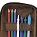 LIHIT LAB Large Capacity Zipper Pencil Case For School Office College, Big Capacity 4 Compartments Pencil Bag Holder Adults Teen Boys Girls, Travel Cosmetics Storage, Brown (A7551-9)