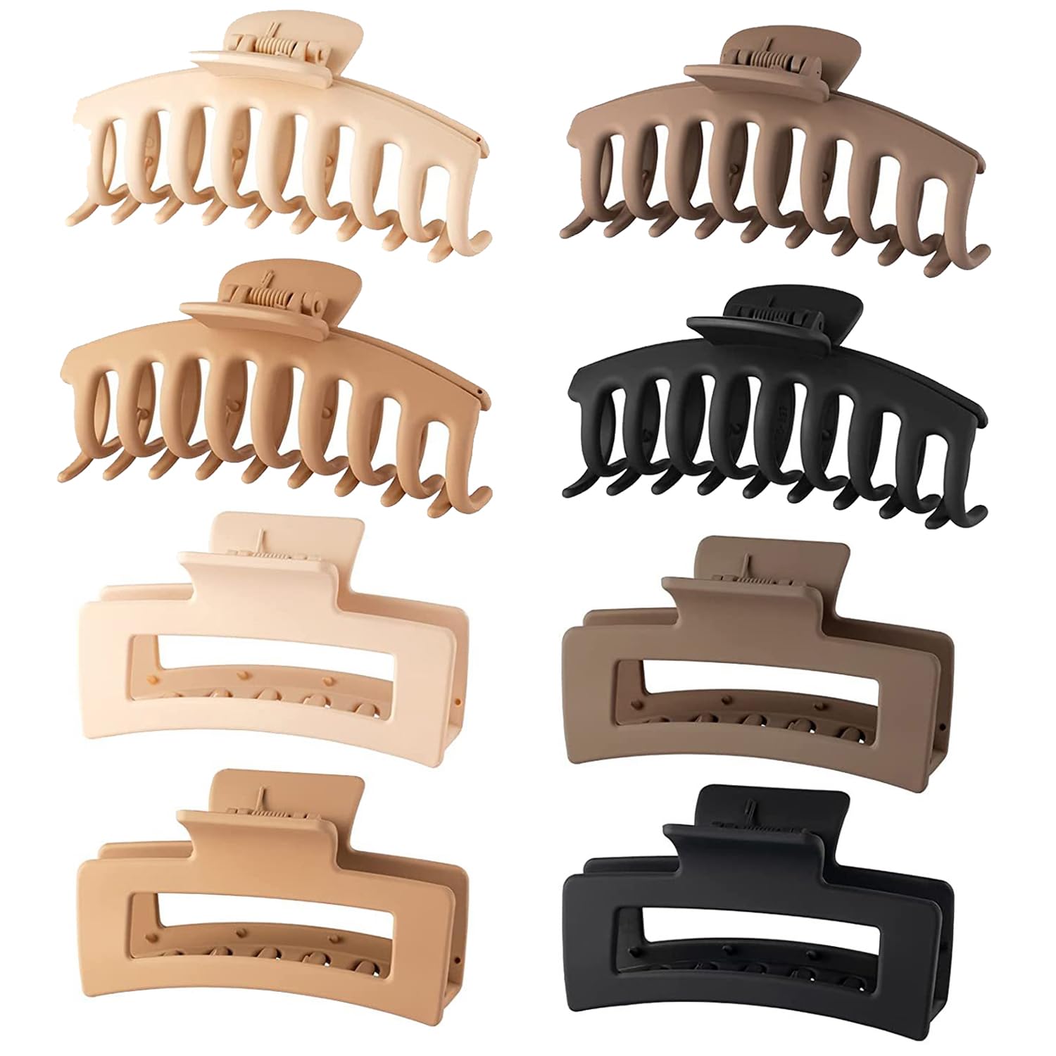 WUBAYI 8Pcs Claw Clips Hair Clips for Women and Girls Claw Clips for Thick Hair Non Slip Claw Clip Strong Hold Hair Clip Hair Claws for Straight, Curly & Wavy Hair