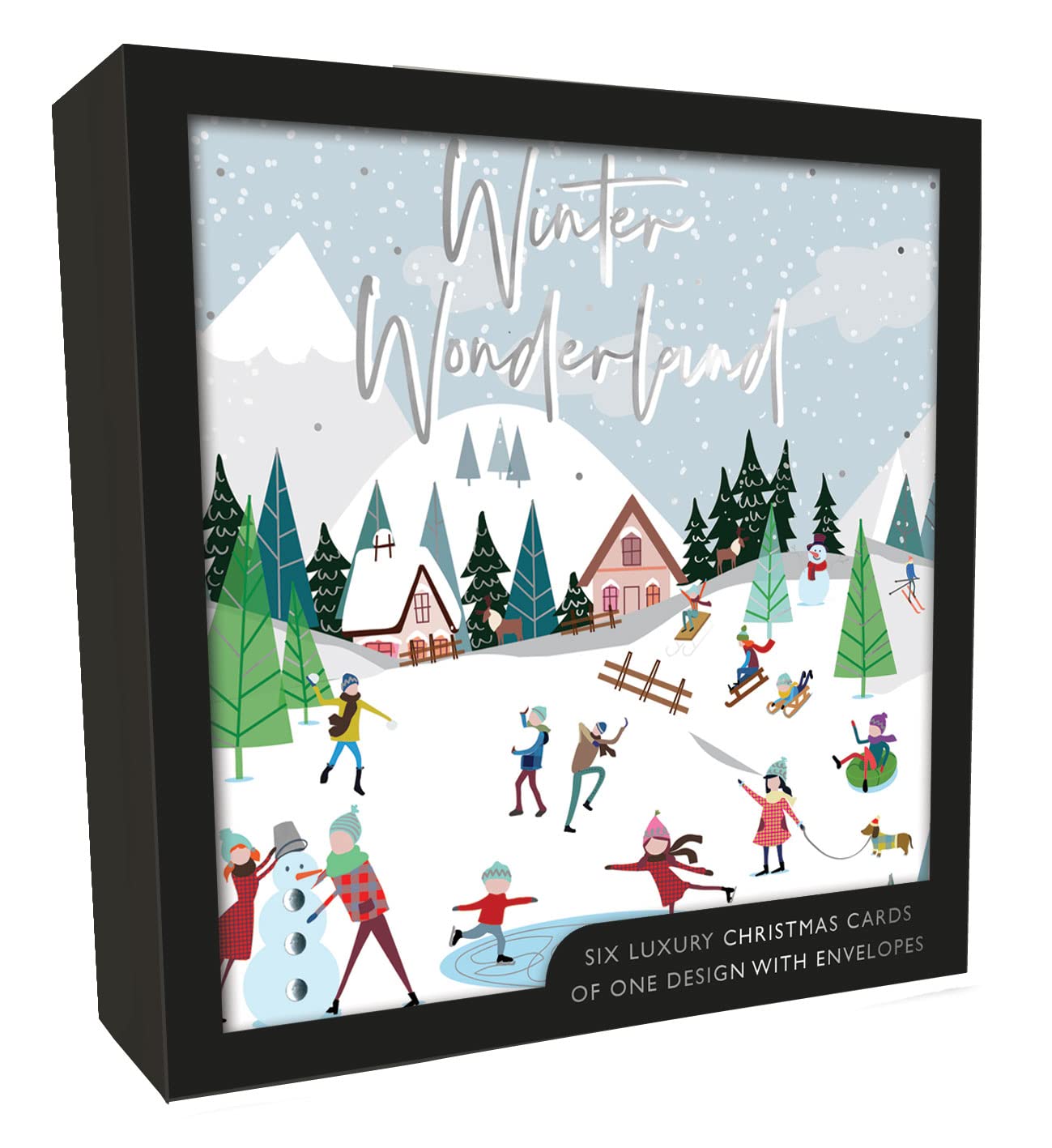 Box of 6 Winter Wonderland Luxury Hand-Finished Christmas Cards Card Boxes XLSB050