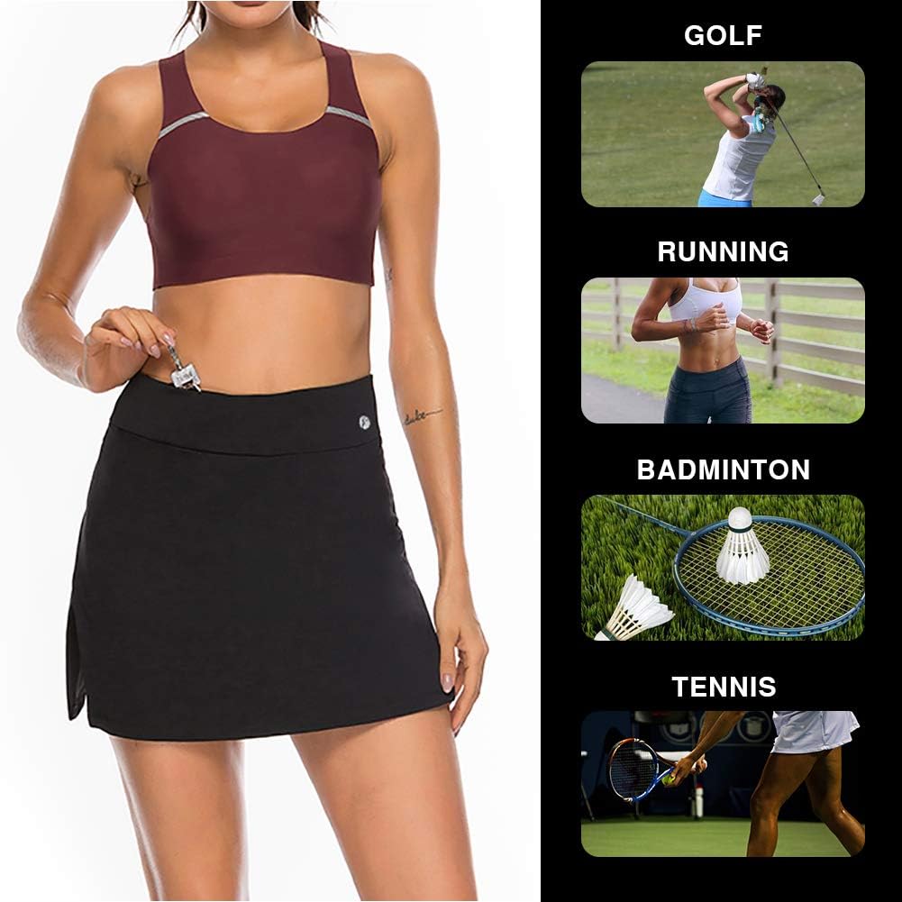 JOYMODE Women's Athletic Skort with Pockets Running Tennis Golf Workout Skirt: Clothing