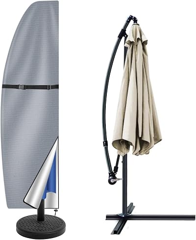 Teynewer Parasol Cover Waterproof Cantilever 1-3m Grey Khaki Green