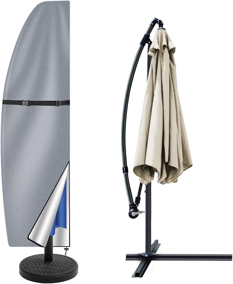 Teynewer Parasol Cover Waterproof Cantilever 1-3m Grey Khaki Green