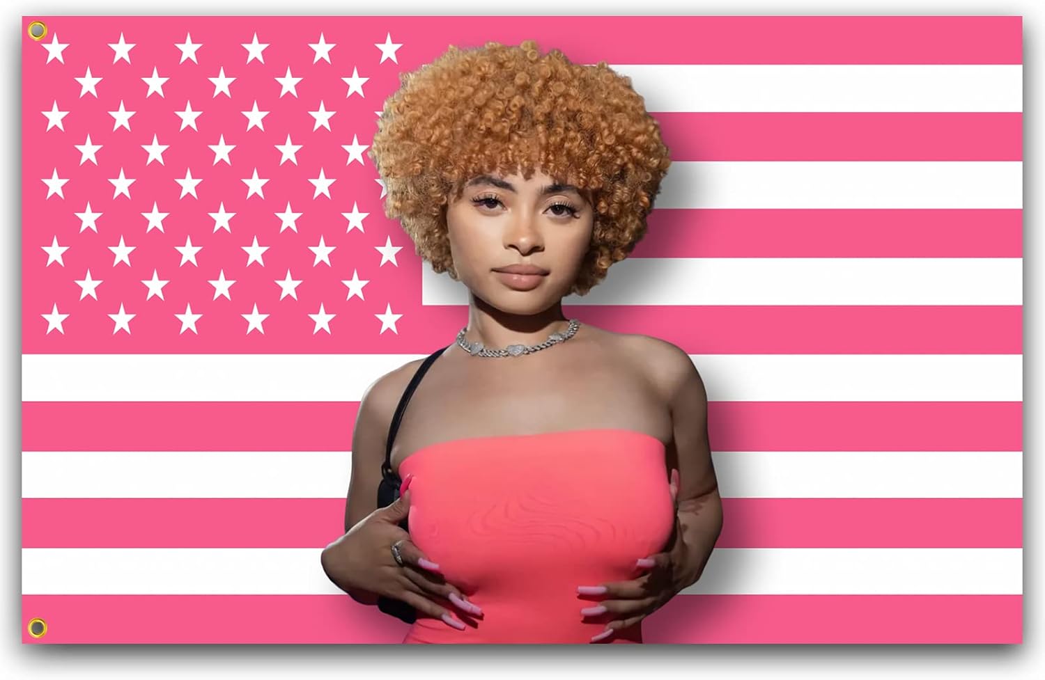 Tapestries - Pink Ice Rapper Spice American Flag 3x5 Ft Funny Man Cave Wall Icespice Poster flags for Indoor Outdoor Bedroom and College Dorm Wall Decor Tapestry Gifts