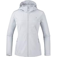 CAMEL CROWN Womens Fleece Lined Softshell Jacket Hooded Waterproof Windproof Lightweight Insulated Winbreaker Hiking…