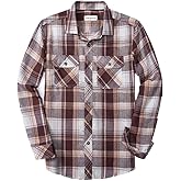 EOUOSS Men's Flannel Shirts Long Sleeve Button Down Shirts for Men Regular Fit Casual Shirt Jacket with Pockets