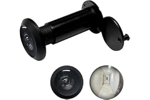 MEINUOKA 200°Wide Angle Door Viewer Peephole with Privacy Cover, Fits 1.3"–2.4" Thick Doors, 0.55" Diameter, Matte Black, 1 Pack