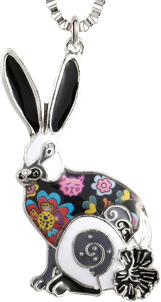 Luckeyui Black Rabbit Necklaces & Pendants for Women Personalized Gifts