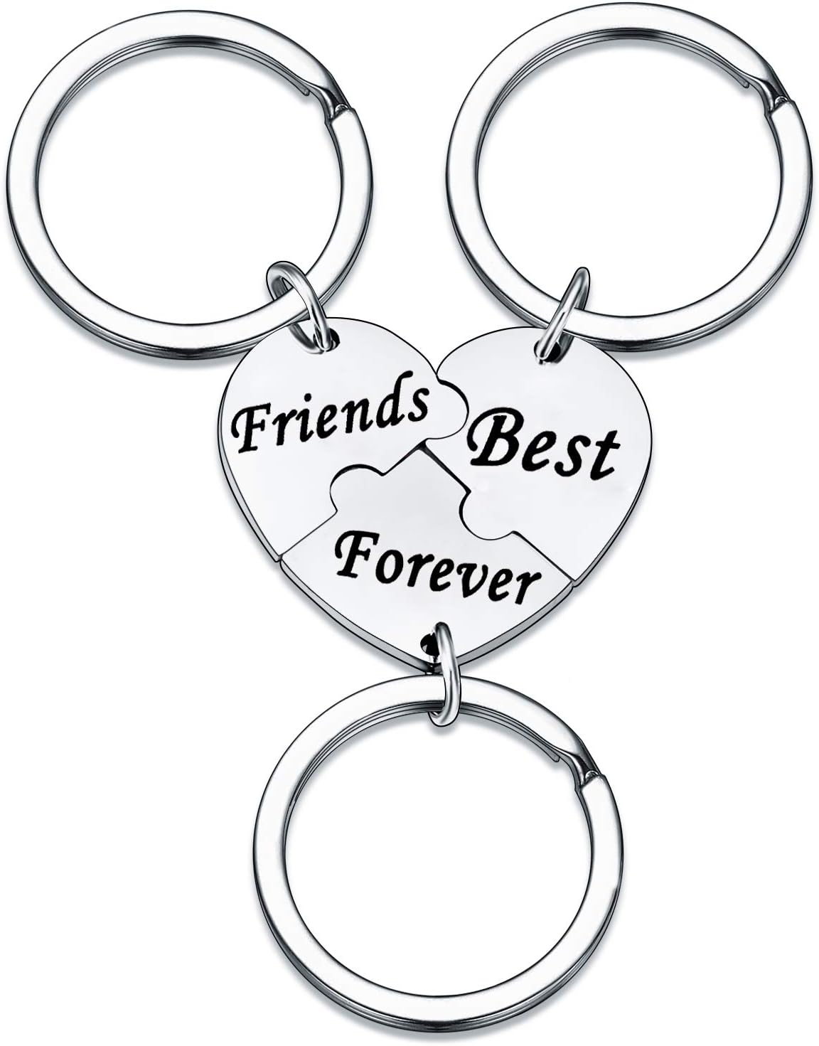 3PCS Best Friends Forever Keychain Set, Best Friends Gifts For 3
