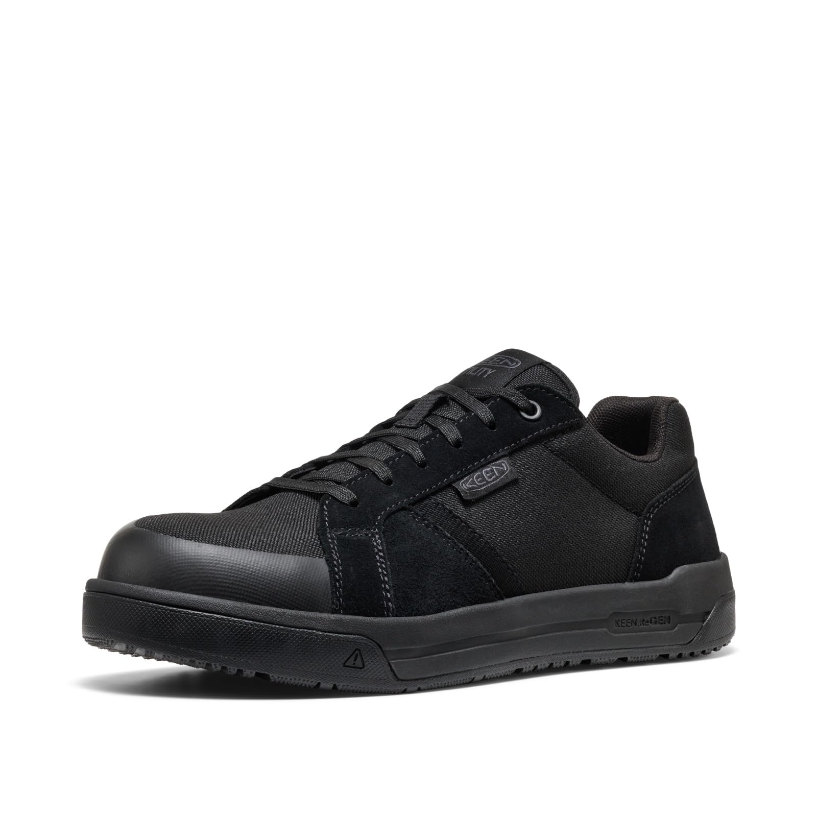 KEEN Utility Men’s Kenton Low Height Composite Toe Breathable Work Sneakers, Black/Black, 7 D