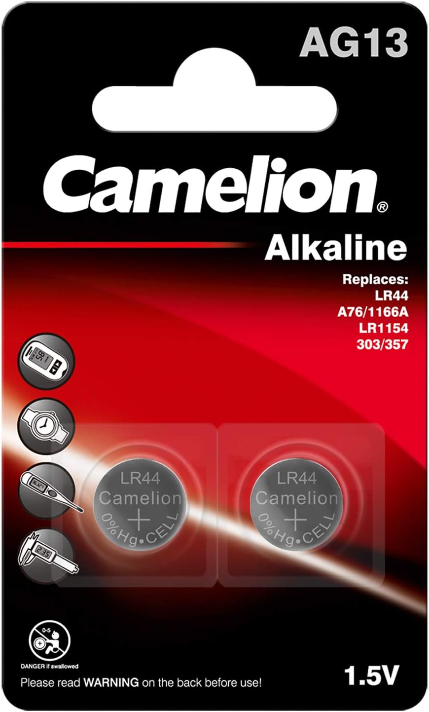 Camelion 120 50213 AG 13 LR44 Battery - Multicolour (Pack of 2)