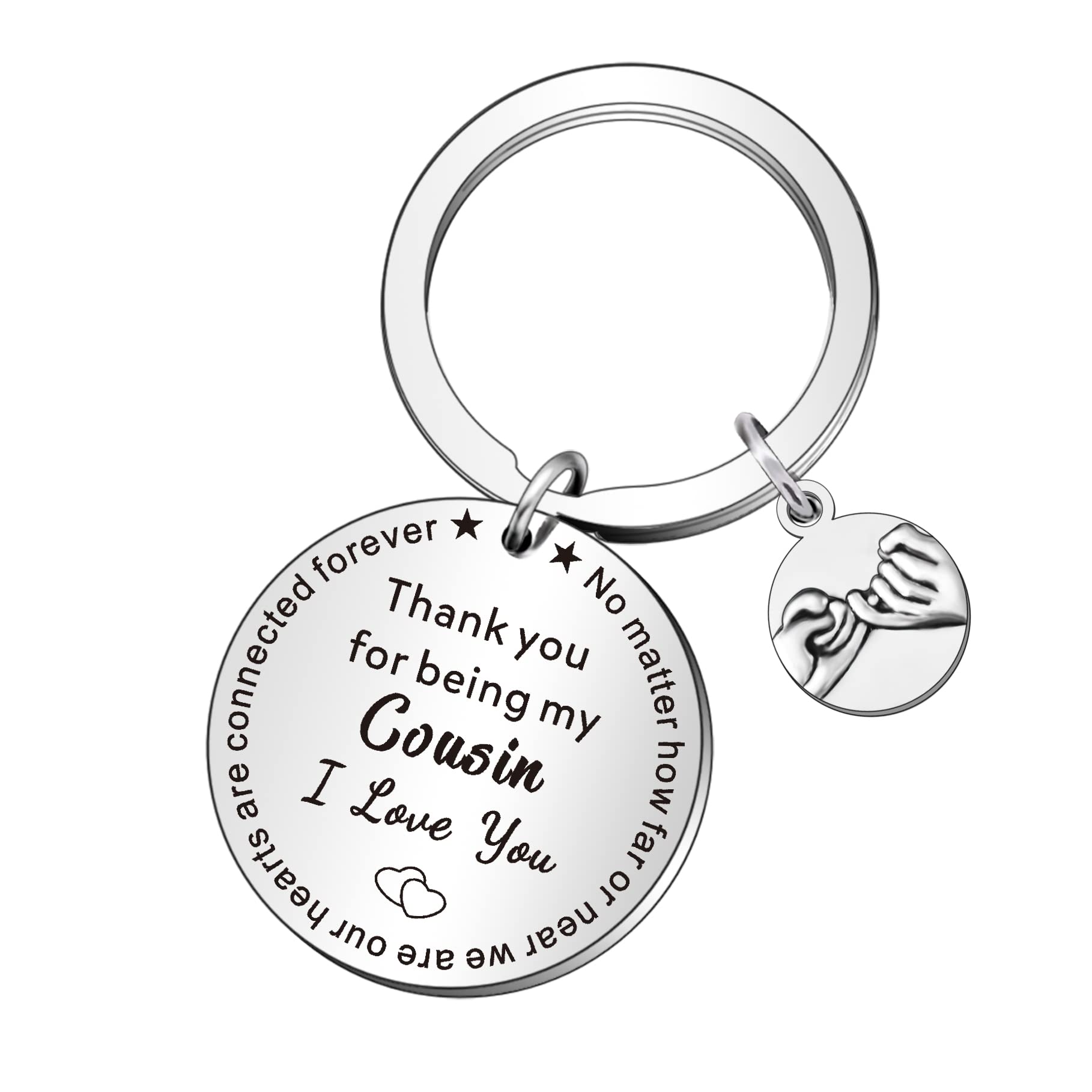 WTOPP Cousin Keyring Cousin Gift for Cousins Cousin Key Chain Christmas Birthday Graduation Gifts for Cousins Family Gifts Thank you for being my Cousin I Love You