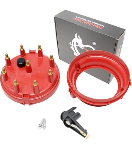 thumbnail image 2 of Red Distributor Cap & Rotor Kit For Ford TFI 5.0L/5.8L V8 Engines (1985-1995) – Brass Terminals 2 of 6