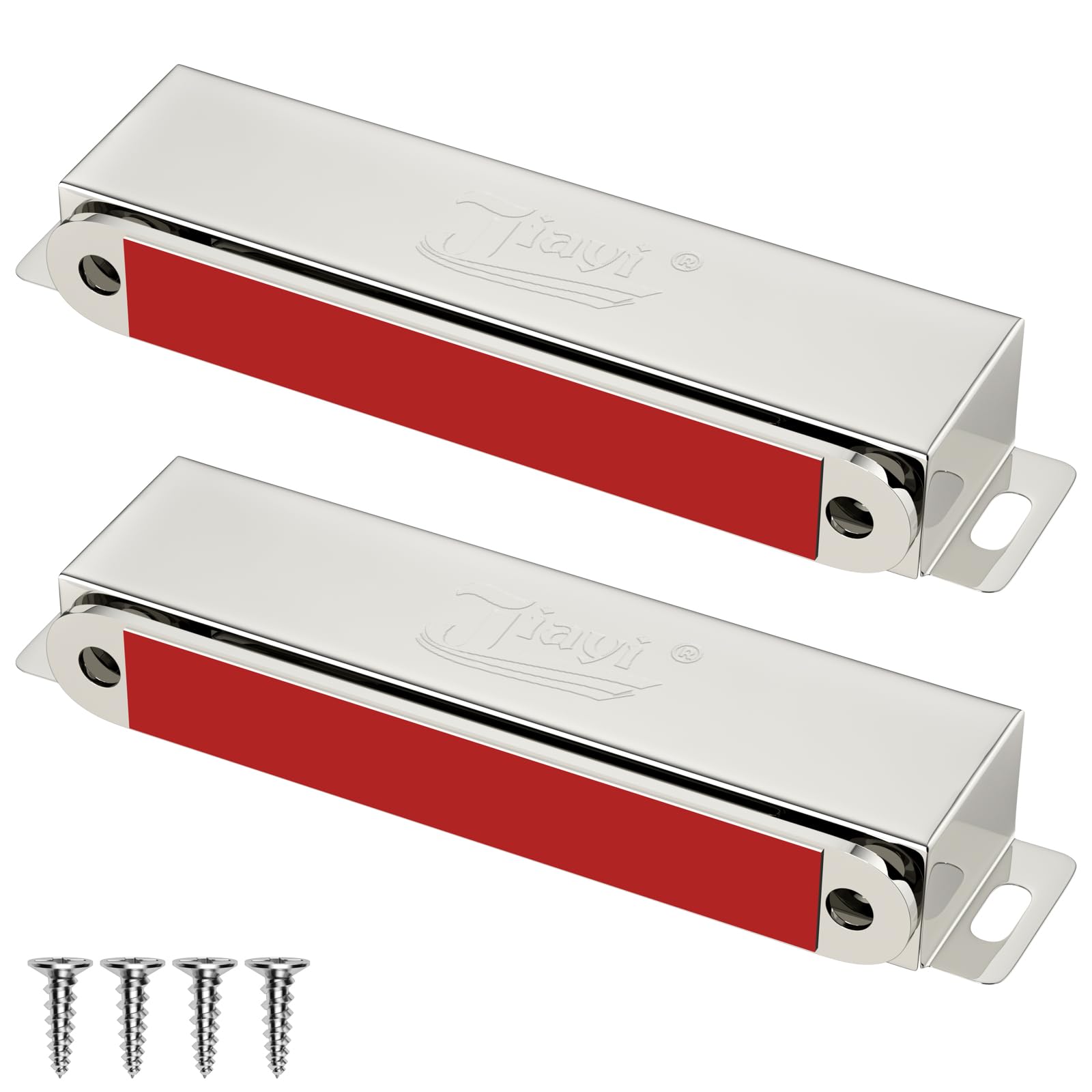 Magnetic Door Catch Jiayi 2 Pack Cupboard Door Magnets Heavy Duty 40KG Pull Balcony Door Magnetic Catches Stainless Steel Cabinet Magnets Strong for Kitchen Armoire‌ Closet Large French Door Closing — image 1
