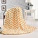 Exclusivo Mezcla Luxurious Yellow and White Oversized Chevron Throw Blankets 60