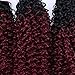 Kinky Curly Synthetic Hair Weave 16 18 20 Inches 3 Bundles Black and Burgundy Ombre Synthetic Hair Extensions