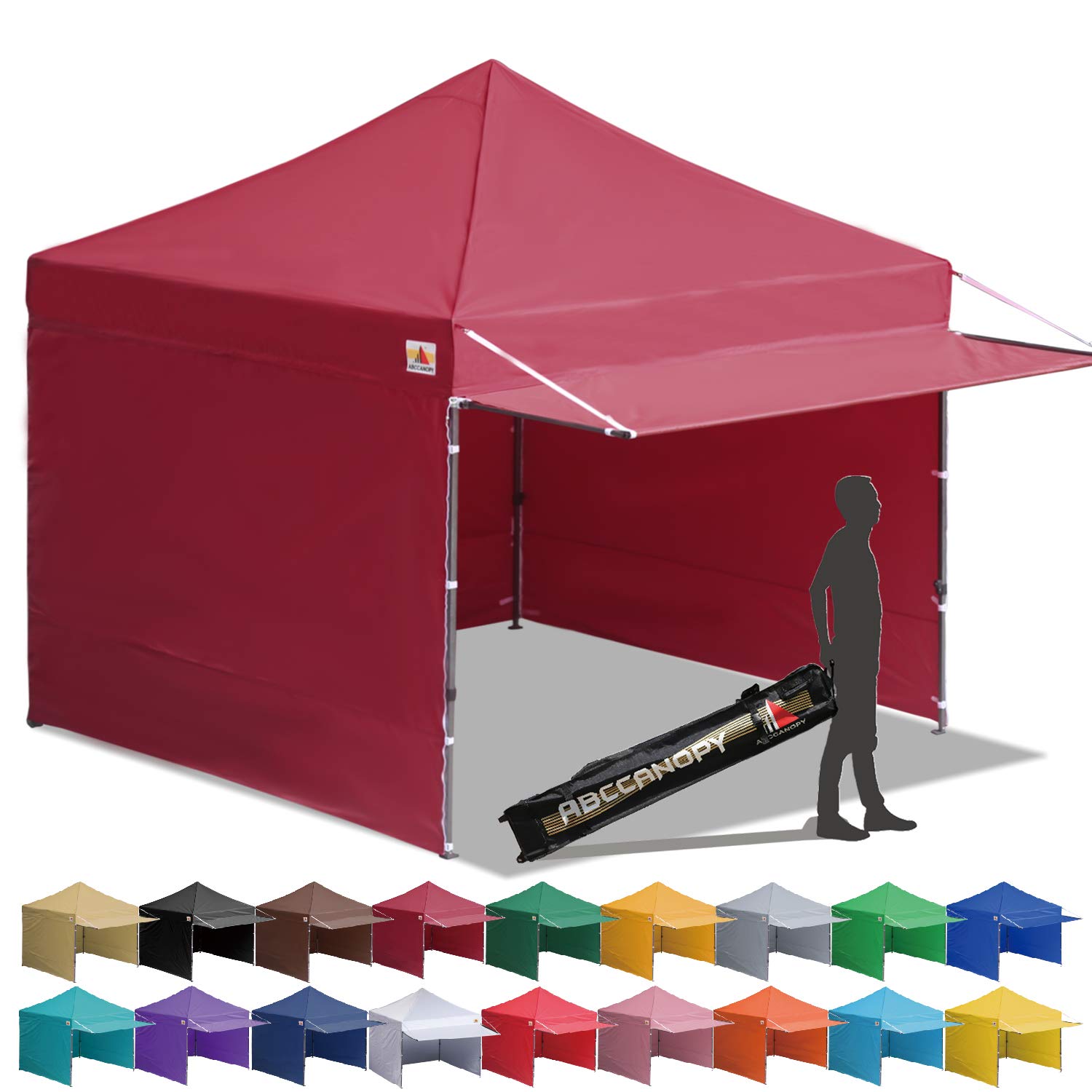 Abccanopy Canopy Tent 10 X 10 Pop Up Instant Shelters Commercial Portable Market Canopies With Matching Sidewalls Weight Bags Roller Bagbonus