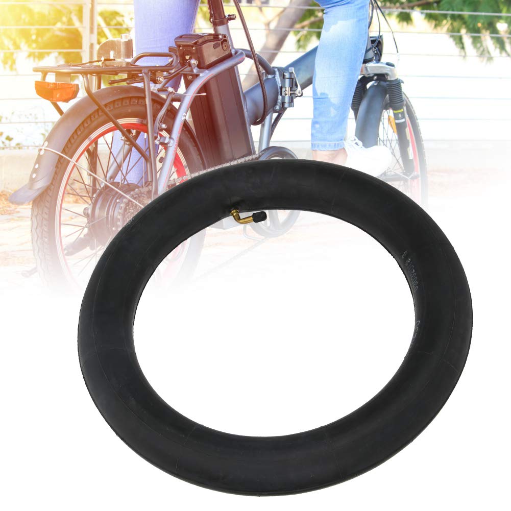 Dioche Electric Bike Inner Tube 14 Inch Bicycle Tube With Angle Valve, Black, Presta Valve, Butyl Rubber, 14X2.50