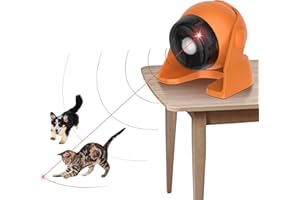 Giociv Cat Laser Toys Motion Acticated Responsive Interactions, Mix Fast & Slow Laser Game (Orange)