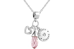 Luluadorn Jan-Dec Teardrop Birthstone Pendant Necklaces for Women Heart Happy Birthday Gifts Jewelry