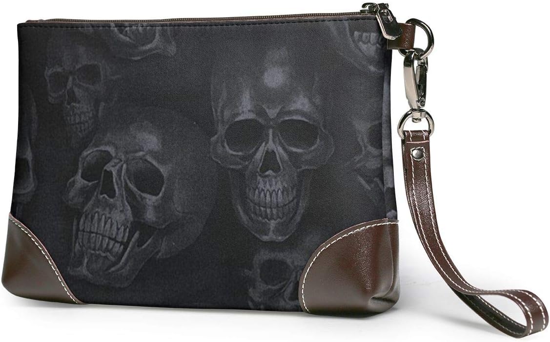KUUDJIT Skull Alexander Henry Mist and Bone Smoke Leather Hand Bag 3D HD Printed,Makeup Bag Handbag Purse Wristlet Wallet Clutch Phone Purse Money Pouch Wristlet Clutch Bag Women Girls