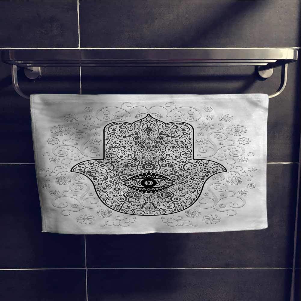 alisoso Hamsa Shower Towel Divinity Protection Sign Bath Towels for Adults W 10 x L 10（inch）