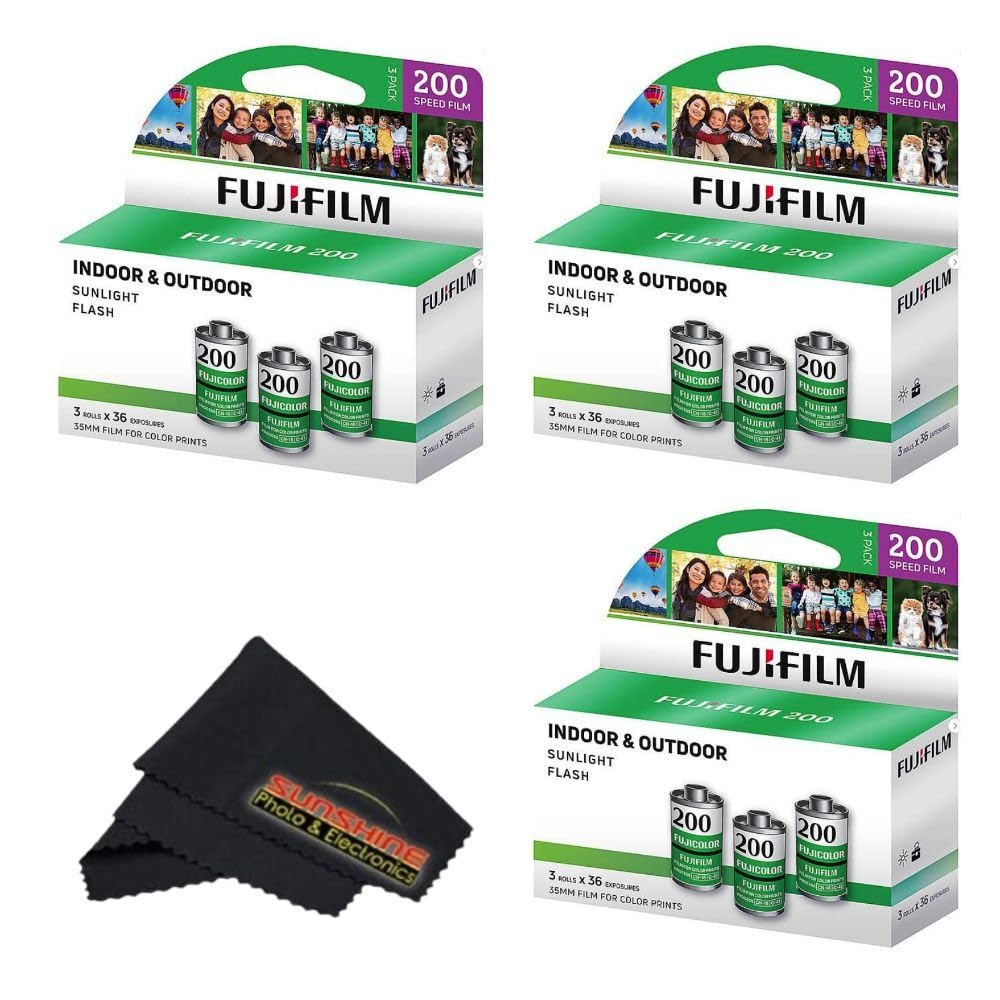 Fujifilm Fujicolor 200 Color Negative Film (Three 3-Packs (9 Rolls)) Image