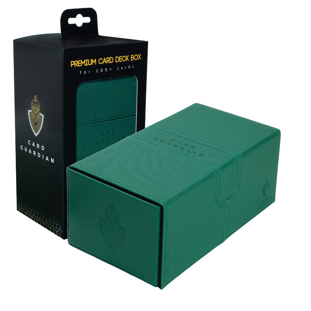 Card Guardian - Premium Double Deck Box for 200+ Cards Trading Card Games TCG (Green) — image 1