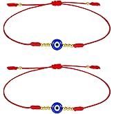QMEXINS Evil Eye Lucky Red String Bracelets Adjustable Amulet Bracelet Protection Jewelry Set Gift for Women Men Girls&Boys