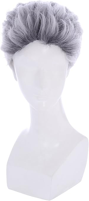 首 おとこ 幸運な ウィッグ 白 ショート - legionpost328.org