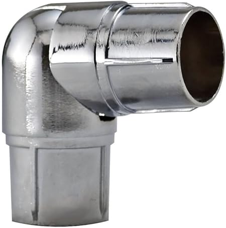 2 X 28mm Chrome Bay Window Curtain Pole Elbow Joint Connector