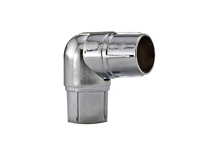 Knuckle 28mm Curtain Pole Corner Joint Steal Elbow Satin Silver