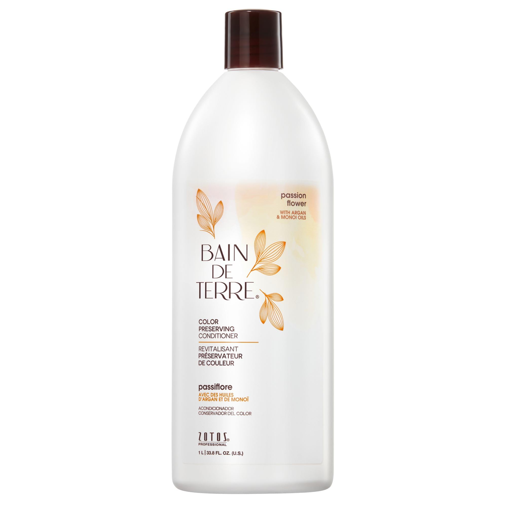 Photo 1 of Bain de Terre Passion Flower Color Preserving Conditioner, Luxurious Hydration for Vibrant Color & Protection from Fading, with Argan & Monoi Oils, Paraben-free, Vegan, 33.8 Oz