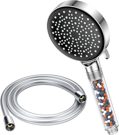 YEAUPE Shower Head and Hose with Filter 6 Modes High Pressure 1.5M Hose