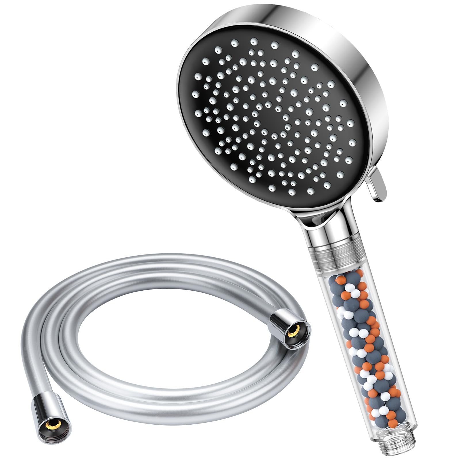 YEAUPE Shower Head High Pressure,Filter Shower Heads,Powerful Flow,Pressure Boosting Handheld Bath Shower (1.5M Shower Head and Hose)