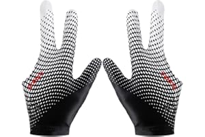FERCAISH 3 Finger Snooker Gloves Stretchy Billiards Gloves, Anti Slip and Breathable Pool Cue Gloves Long-Lasting Snooker Playerss Glove for Women Men