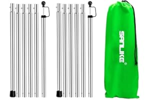 SANLIKE 95 in Tent Poles Adjustable Stainless Steel Tarps Pole Rods Replacement - Set of 2