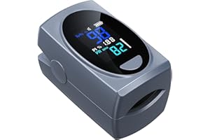 FACEIL Pulse Oximeter Fingertip, Digital Blood Oxygen Saturation Monitor for Heart Rate Monitor and SpO2 Levels, Portable LCD Pulse Oximeter (Batteries Included)