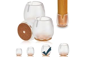 GODEHONE 32 Pcs Chair Leg Covers, Chair Leg Protectors, Chair Leg Caps, Chair Floor Protectors for Hardwood to Prevent Floor Scratches and Reduce Noise, Fit 1"-1.14"